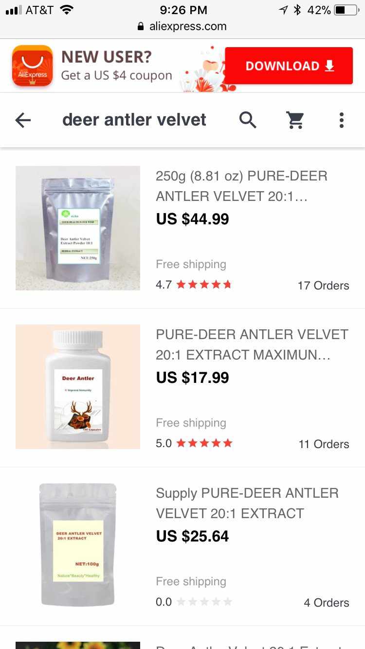 do these before ordering deer velvet supplements on AliExpress