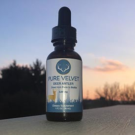 picture of Pure Velvet's Ultra concentrated deer antler velvet extract for health and wellness